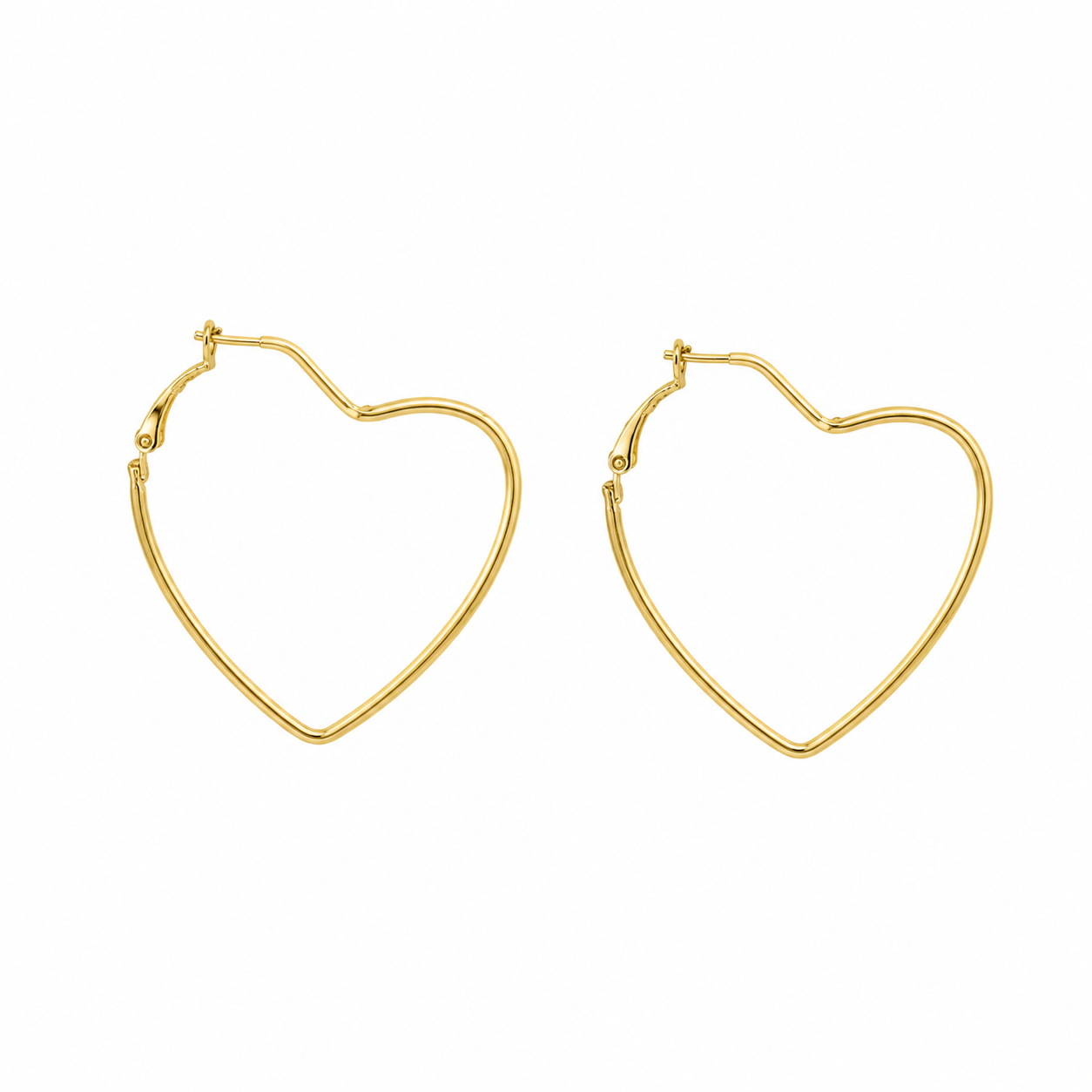 Golden Heart Hoop Earrings