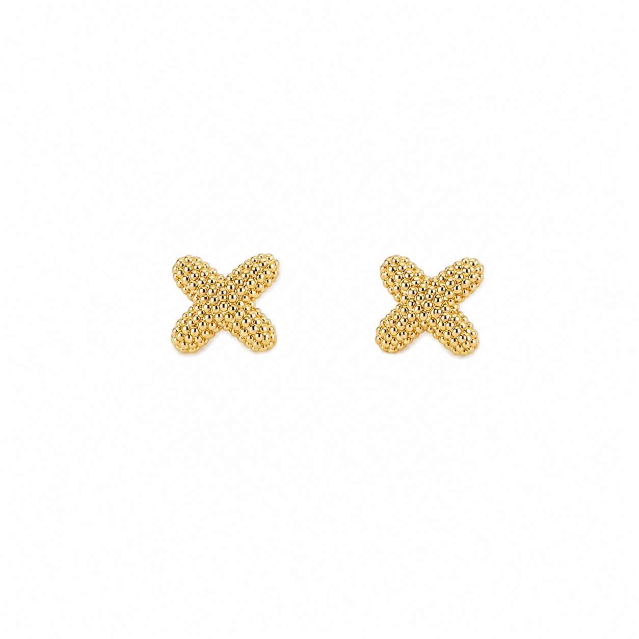 Golden Textured Cross Studs