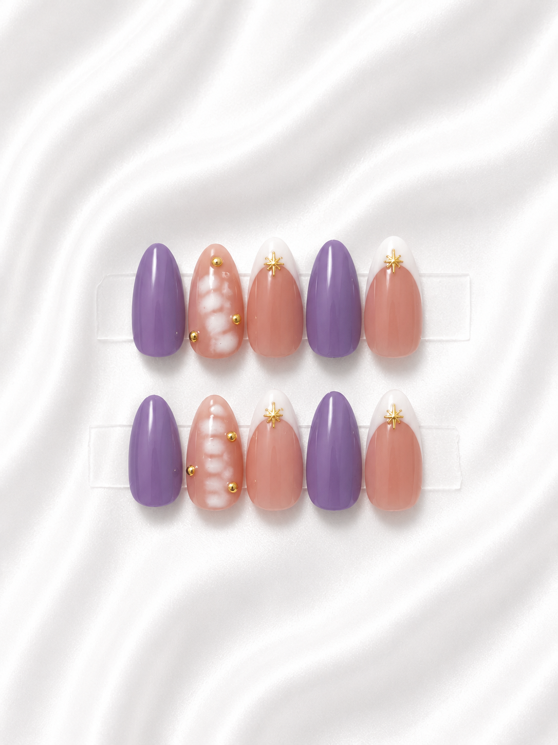 Purplr Peach Gold Nail Set