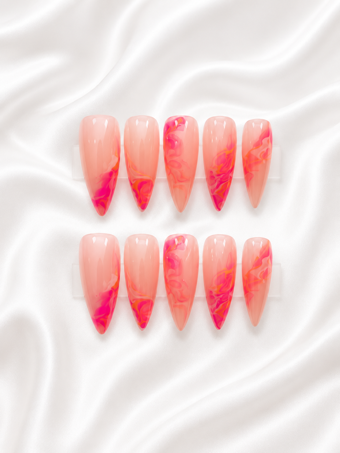 Pink Flame Nail Set