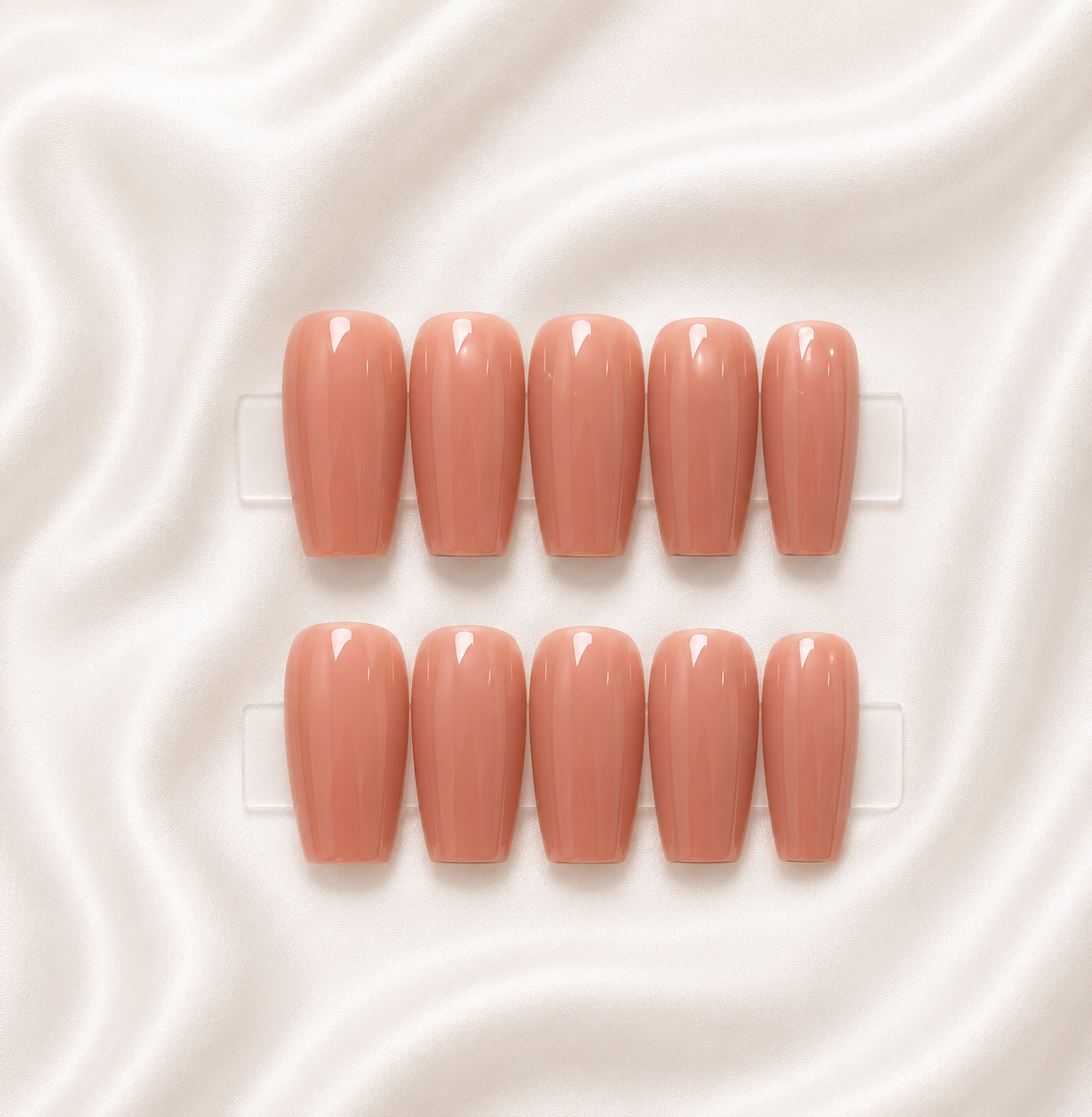 Soft Peach Nude Nail Set